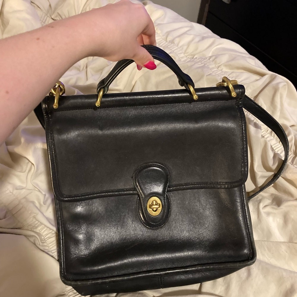 Black Leather Coach Satchel